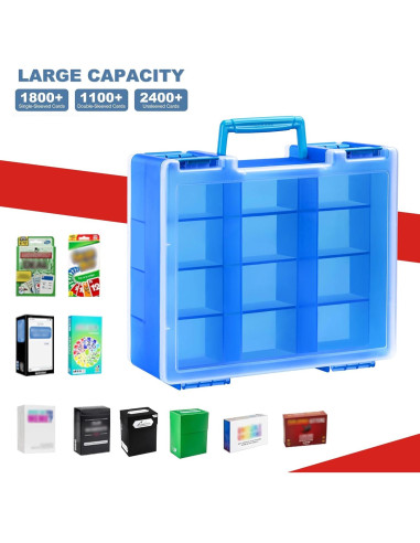 Caja de Almacenamiento de Cartas Qiteyz Azul Doble Cara 3200+