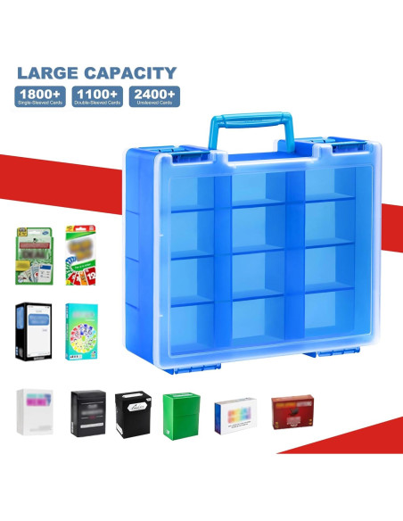 Caja de Almacenamiento de Cartas Qiteyz Azul Doble Cara 3200+