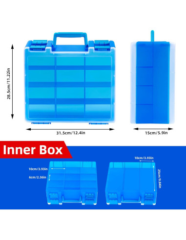 Caja de Almacenamiento de Cartas Qiteyz Azul Doble Cara 3200+