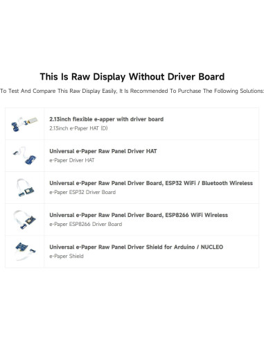 Pantalla E-Ink Flexible 2.13" Waveshare 212x104 SPI