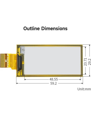 Pantalla E-Ink Flexible 2.13" Waveshare 212x104 SPI