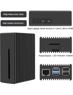 Caja Enfriamiento Pasivo Aluminio Geekworm P573 para Raspberry Pi 5 2