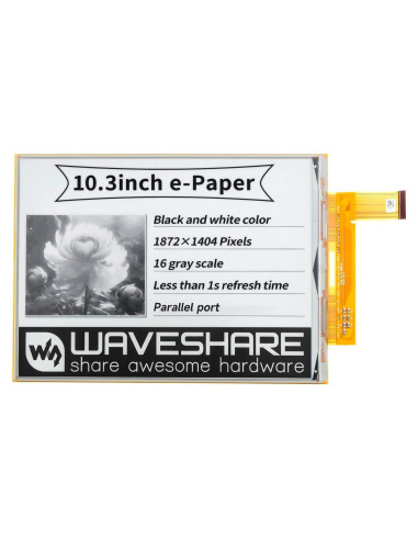 Pantalla E-Ink Flexible 10.3" Waveshare 1872x1404 Soporta Refresco Parcial