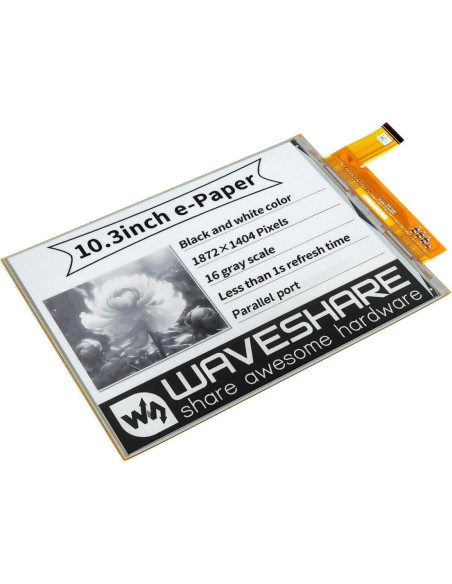 Pantalla E-Ink Flexible 10.3" Waveshare 1872x1404 Soporta Refresco Parcial