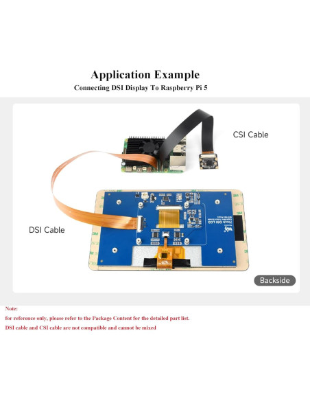 Cable Flexible DSI FPC UeeKKoo para Raspberry Pi 5 500mm