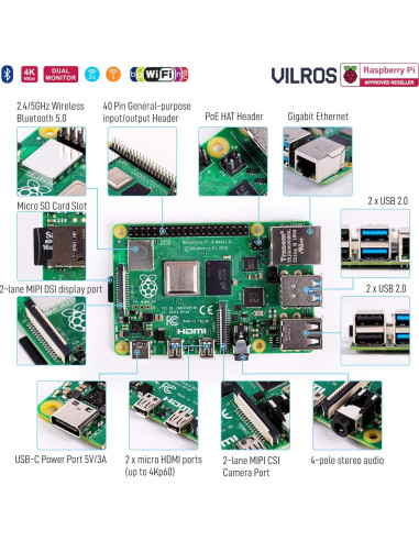 Kit Completo Raspberry Pi 4 Vilros 2GB con Caja Refrigerada