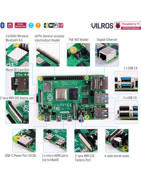 Kit Completo Raspberry Pi 4 Vilros 2GB con Caja Refrigerada