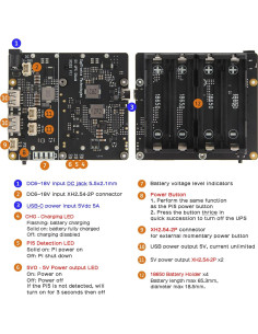 Geekworm X1201 UPS Shield para Raspberry Pi 5 - 5V 5A 2