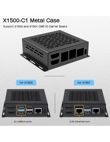 Caja de Metal Geekworm X1500-C1 para Raspberry Pi CM5