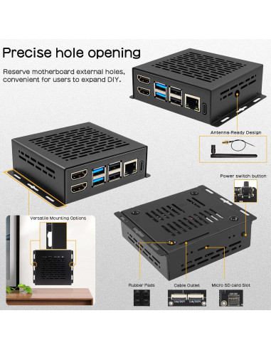 Caja de Metal Geekworm X1500-C1 para Raspberry Pi CM5