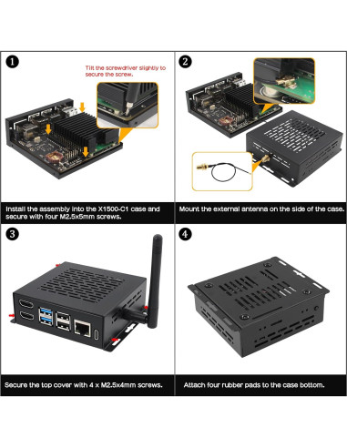 Caja de Metal Geekworm X1500-C1 para Raspberry Pi CM5