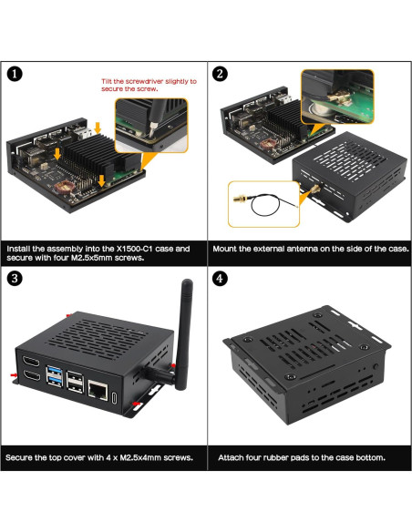 Caja de Metal Geekworm X1500-C1 para Raspberry Pi CM5