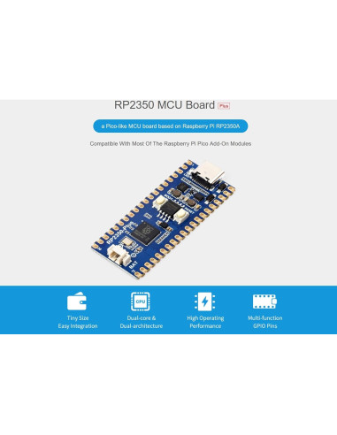 Placa de Desarrollo Waveshare RP2350 MCU Board Plus 4MB