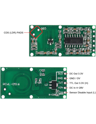 12 Módulos Sensor de Movimiento Radar Microondas RCWL-0516