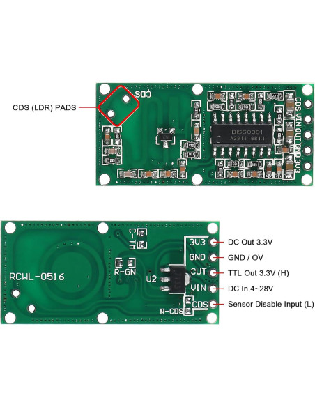 12 Módulos Sensor de Movimiento Radar Microondas RCWL-0516