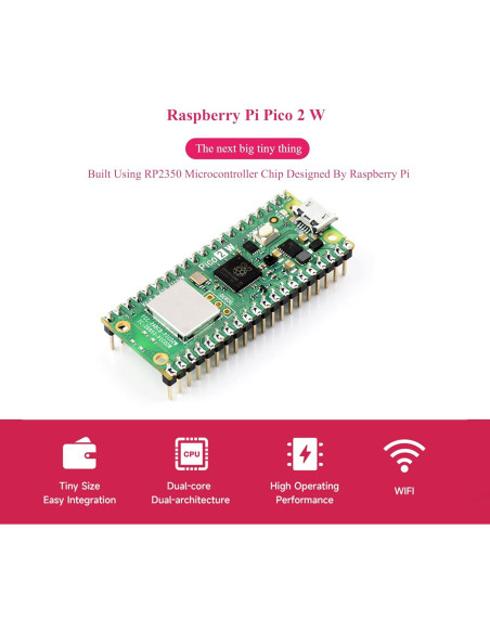 Placa Microcontrolador UeeKKoo Pico 2 W Doble Núcleo WIFI y Bluetooth