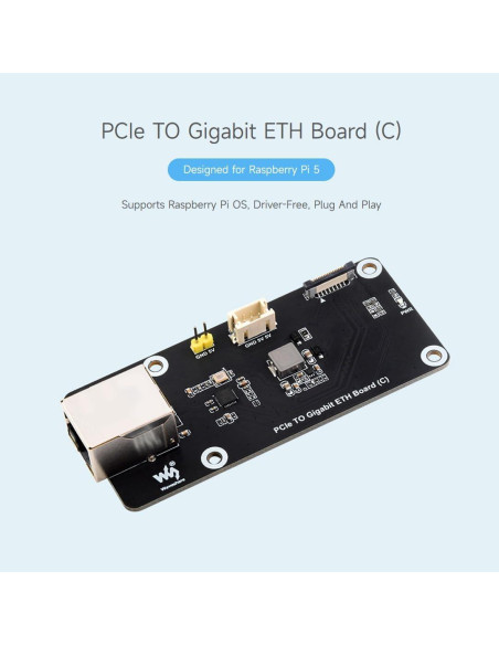 Placa ETH Gigabit PCIe Waveshare para Raspberry Pi 5