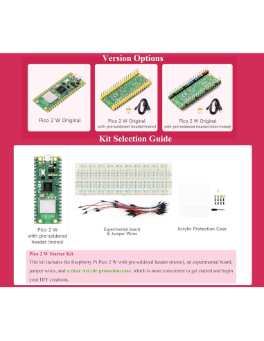 Placa Microcontrolador UeeKKoo Pico 2 W Doble Núcleo WIFI y Bluetooth