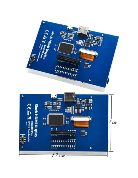 Pantalla Táctil 5" LCD 800x480 HDMI para Raspberry Pi