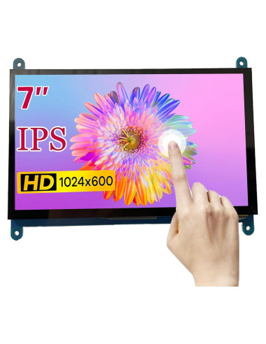 Pantalla Táctil 7" SuziePi IPS 1024x600 HDMI RPi Compatible