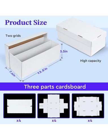 Caja de Almacenamiento de Cartas ULTRGEE - 4 Paquetes - 2 Filas