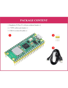 Placa Microcontrolador UeeKKoo Pi Pico W Wi-Fi 4 Bluetooth 5.2 2
