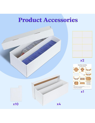 Caja de Almacenamiento de Cartas ULTRGEE - 4 Paquetes - 2 Filas