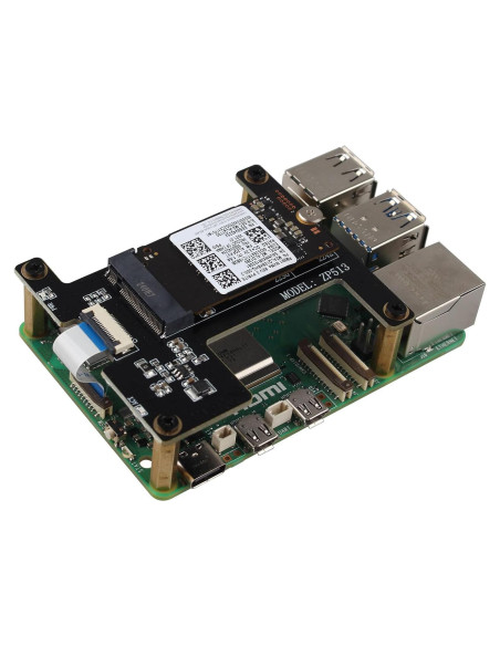 Adaptador SSD NVMe M.2 Key-M ZDE ZP513 para Raspberry Pi 5