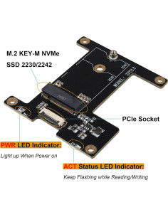 Adaptador SSD NVMe M.2 Key-M ZDE ZP513 para Raspberry Pi 5 2