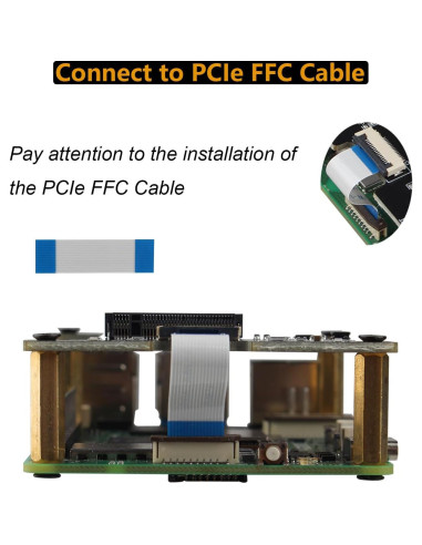 Adaptador SSD NVMe M.2 Key-M ZDE ZP513 para Raspberry Pi 5