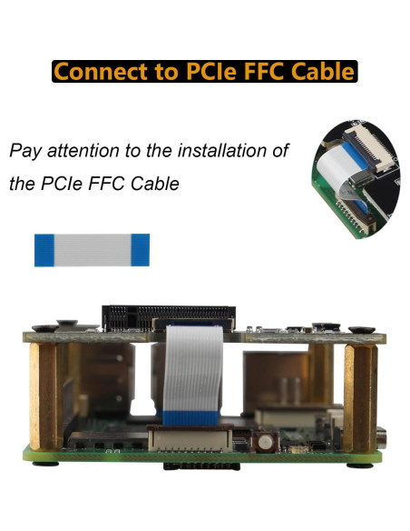 Adaptador SSD NVMe M.2 Key-M ZDE ZP513 para Raspberry Pi 5