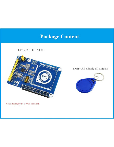 PN532 NFC HAT UeeKKoo para Raspberry Pi - Soporta I2C, SPI, UART