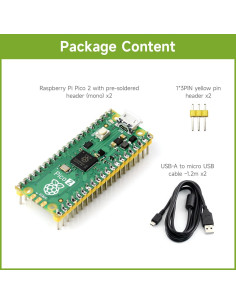 Placa Microcontrolador Waveshare Raspberry Pi Pico 2PCS RP2350 2