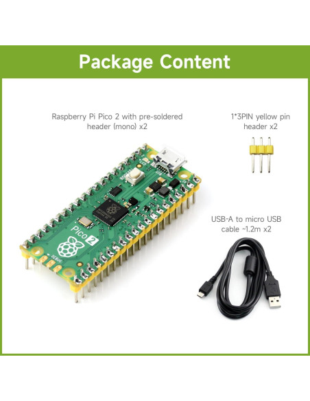 Placa Microcontrolador Waveshare Raspberry Pi Pico 2PCS RP2350
