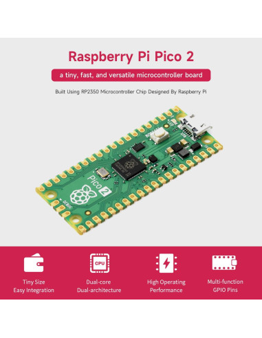 Placa Microcontrolador Waveshare Raspberry Pi Pico 2PCS RP2350