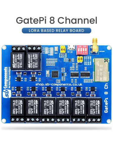 Placa de Relé LoRa 8 Canales sb components 915MHz