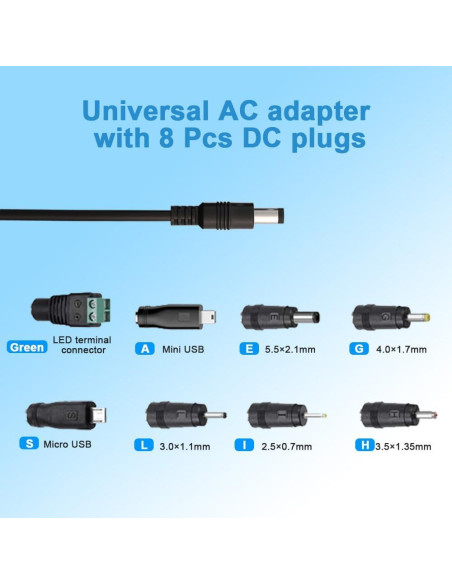 Adaptador de Alimentación 5V 1A ENGFYADSY con 8 Conectores