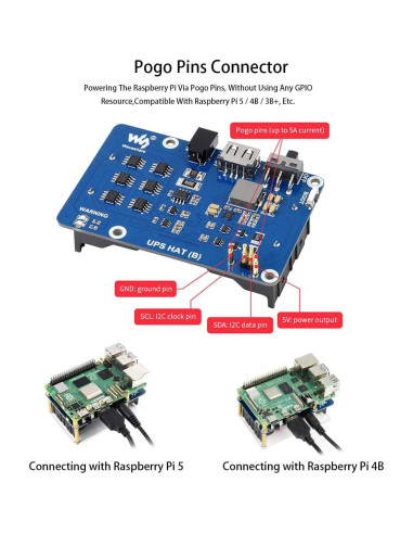 Fuente de Alimentación Ininterrumpida UPS HAT UeeKKoo para Raspberry Pi 4B/3B+