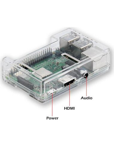 Caja Protectora Transparente ABS para Raspberry Pi 3B+ con Disipador