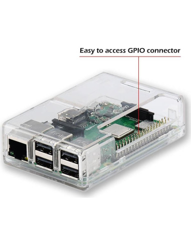 Caja Protectora Transparente ABS para Raspberry Pi 3B+ con Disipador