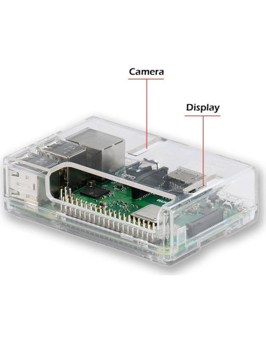 Caja Protectora Transparente ABS para Raspberry Pi 3B+ con Disipador