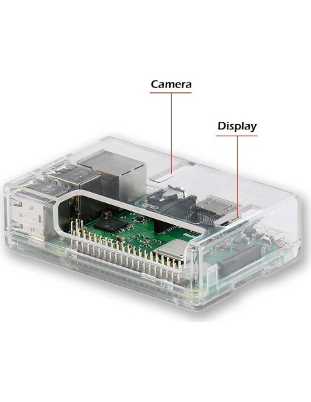 Caja Protectora Transparente ABS para Raspberry Pi 3B+ con Disipador