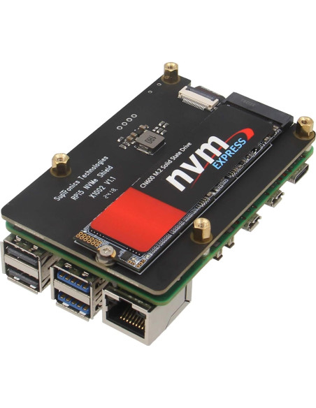 Geekworm X1002 PCIe a M.2 HAT para Raspberry Pi 5 - Soporta SSD NVMe