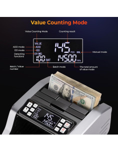 MUNBYN IMC20 Contadora de Dinero con Detección UV/IR, 4.74 kg 2