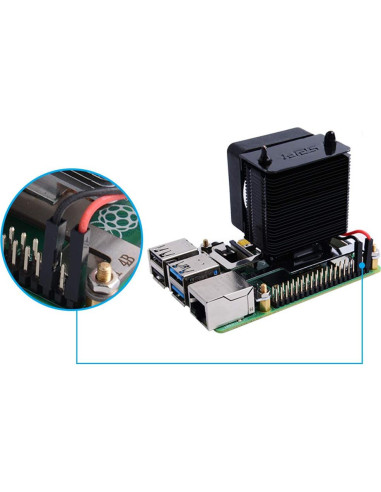 Cooler Torre de Hielo GeeekPi para Raspberry Pi 4B/3B+ - Ventilador RGB