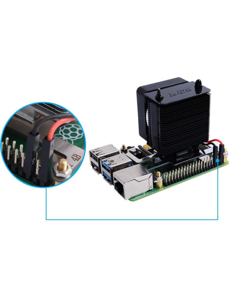 Cooler Torre de Hielo GeeekPi para Raspberry Pi 4B/3B+ - Ventilador RGB