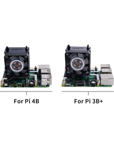Cooler Torre de Hielo GeeekPi para Raspberry Pi 4B/3B+ - Ventilador RGB