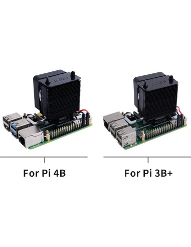 Cooler Torre de Hielo GeeekPi para Raspberry Pi 4B/3B+ - Ventilador RGB