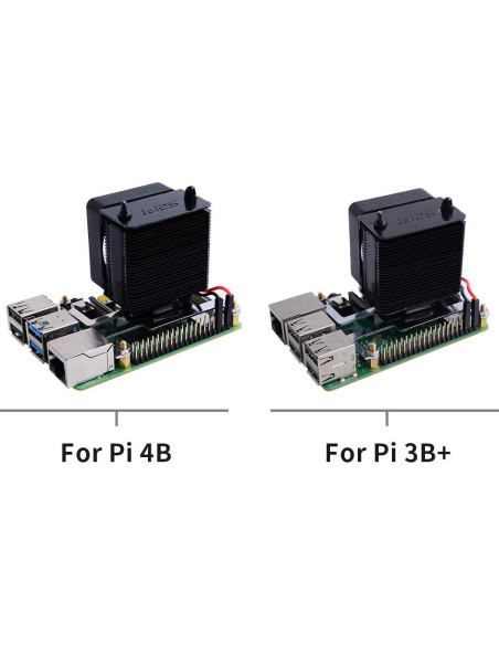 Cooler Torre de Hielo GeeekPi para Raspberry Pi 4B/3B+ - Ventilador RGB