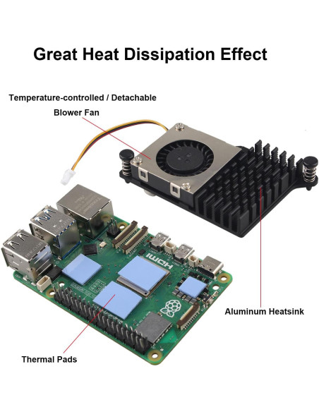 Enfriador Activo ZDE ZP536 para Raspberry Pi 5 con PWM